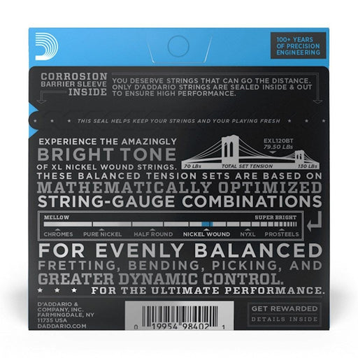 D'Addario EXL120 Nickel Wound Electric Strings - Balanced Tension Super Light (9 - 40) (EXL120BT) - Gsus4