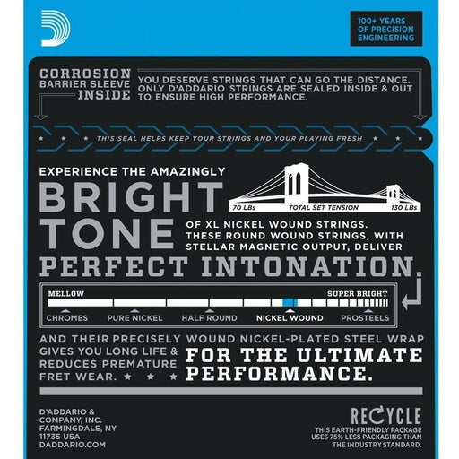 D'Addario EXL125 - 3D Nickel Wound Electric Strings 3 - PACK - Super Light / Regular (9 - 46) (EXL125-3D) - Gsus4