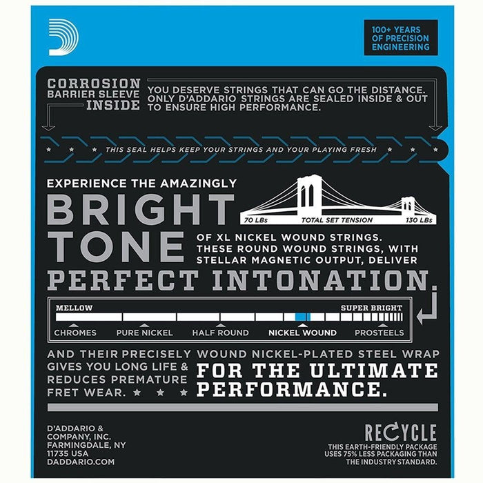 D'Addario EXL130 Nickel Wound Electric Guitar Strings - Extra Super Light (8 - 38) (EXL130) - Gsus4