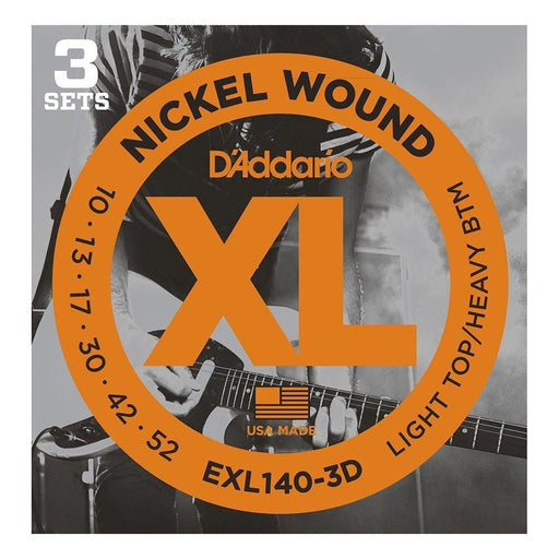 D'Addario EXL140 - 3D Nickel Wound Electric Strings 3 - PACK Light Top/Heavy Bottom (10 - 52) (EXL140-3D) - Gsus4