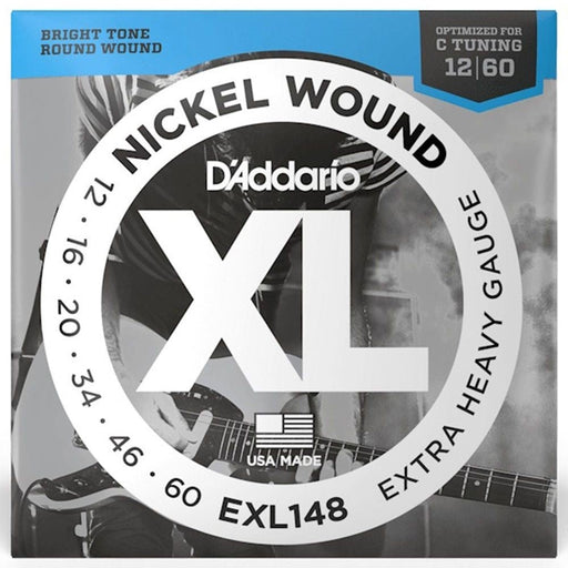 D'Addario EXL148 Nickel Wound Electric Guitar Strings - Extra - Heavy (12 - 60) (EXL148) - Gsus4