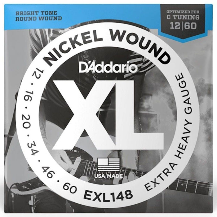 D'Addario EXL148 Nickel Wound Electric Guitar Strings - Extra - Heavy (12 - 60) (EXL148) - Gsus4