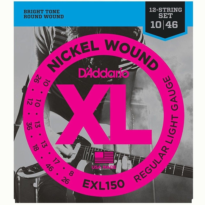 D'Addario EXL150 12 - String Nickel Wound Electric Strings - Regular Light (10 - 46) (EXL150) - Gsus4
