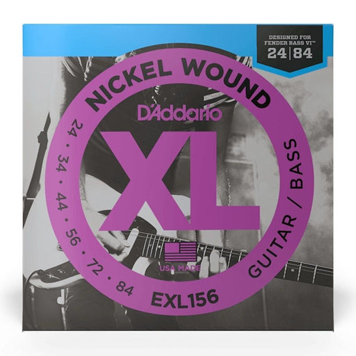 D'Addario EXL156 Nickel Wound Electric Guitar/ Bass Strings for the Fender VI, 24 - 84 (EXL156) - Gsus4