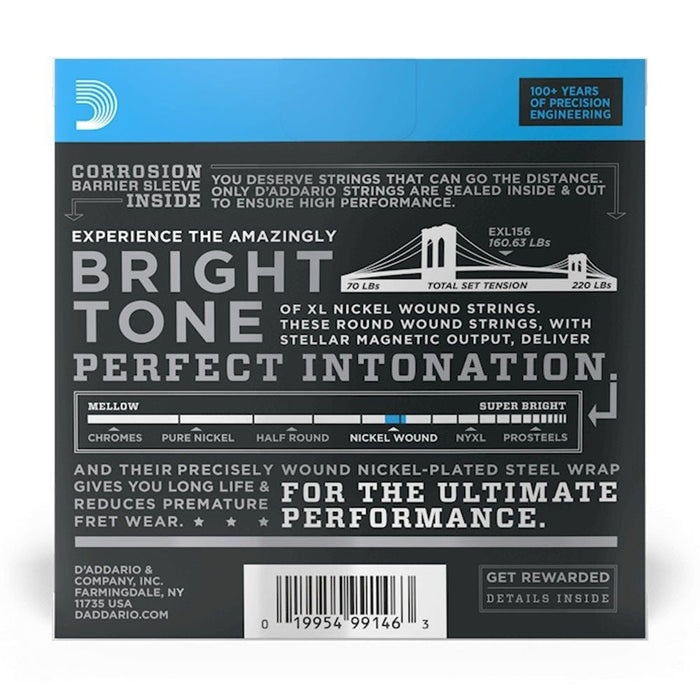 D'Addario EXL156 Nickel Wound Electric Guitar/ Bass Strings for the Fender VI, 24 - 84 (EXL156) - Gsus4
