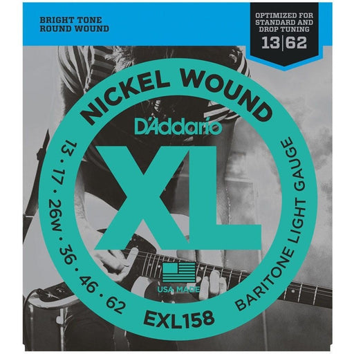 D'Addario EXL158 Nickel Wound Electric Guitar Strings - Baritone Light (13 - 62) (EXL158) - Gsus4