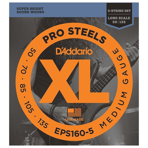 D'Addario EXL160 - 5 5 - String Nickel Wound Bass Strings - Medium Long Scale (50 - 135) (EXL160-5) - Gsus4