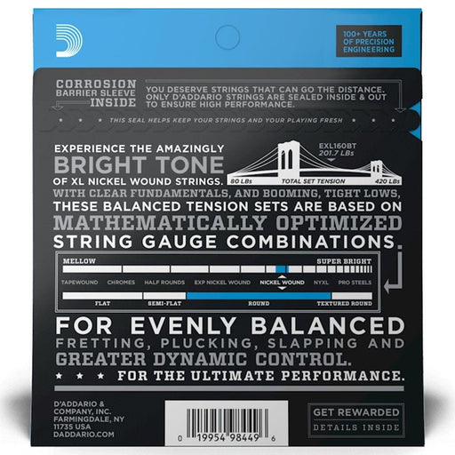 D'Addario EXL160 XL Nickel Wound Bass Strings - Long Scale - Balanced Tension (50 - 105) (EXL160BT) - Gsus4