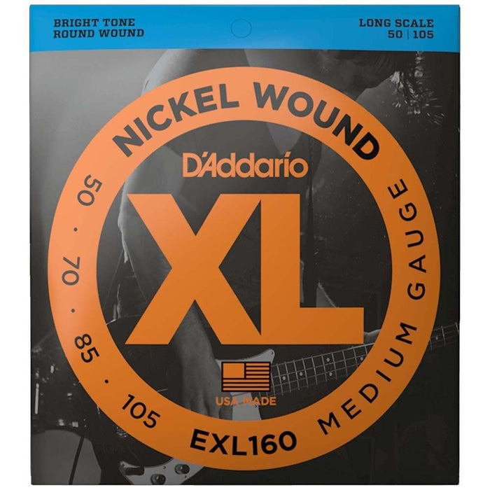 D'Addario EXL160 XL Nickel Wound Bass Strings - Long Scale - Medium (50 - 105) (EXL160) - Gsus4