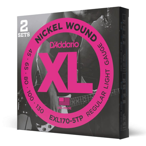 D'Addario | EXL170 - 5TP | Twin Pack 45130 Nickel Wound Bass Guitar Strings (EXL170-5TP) - Gsus4