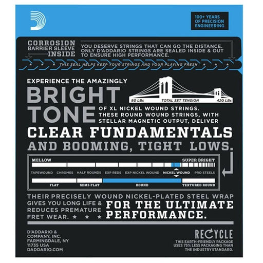 D'Addario EXL170 - 6 6 - String Nickel Wound Bass Strings - Light Long Scale (32 - 130) (EXL170-6) - Gsus4