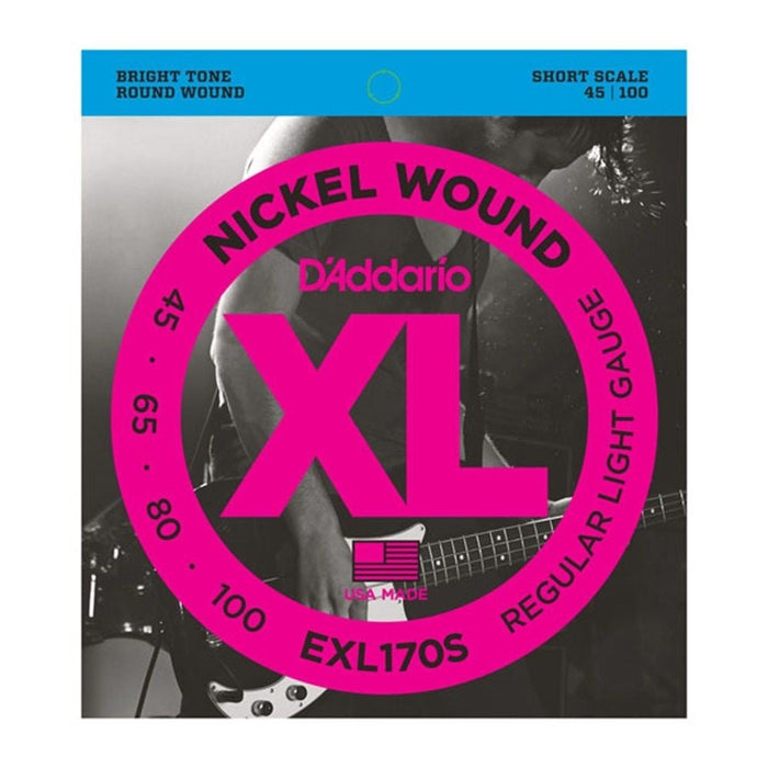 D'Addario EXL170S Nickel Wound Bass Strings - Short Scale - Light (45 - 100) (EXL170S) - Gsus4