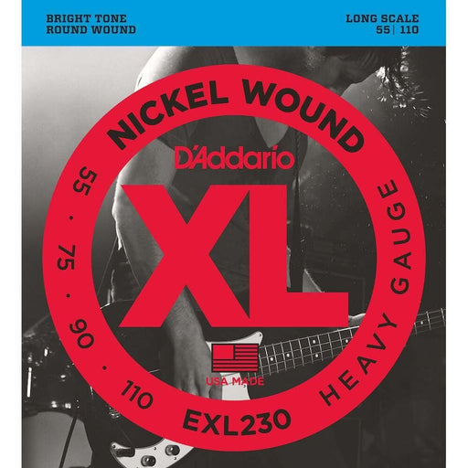 D'Addario EXL230 Nickel Wound Bass Guitar Strings - Long Scale - Heavy (55 - 100) (EXL230) - Gsus4