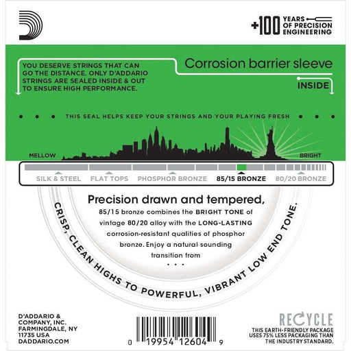 D'Addario EZ890 85/15 Bronze Acoustic Guitar Strings Super Light 9 - 45 (EZ890) - Gsus4