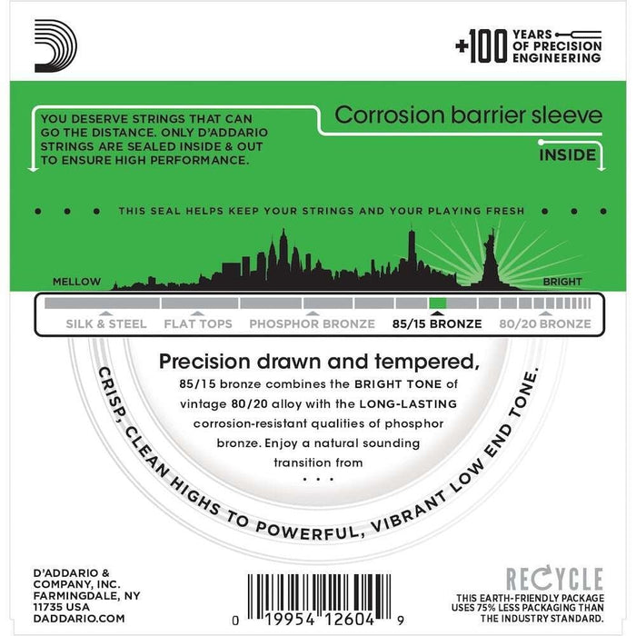 D'Addario EZ890 85/15 Bronze Acoustic Guitar Strings Super Light 9 - 45 (EZ890) - Gsus4