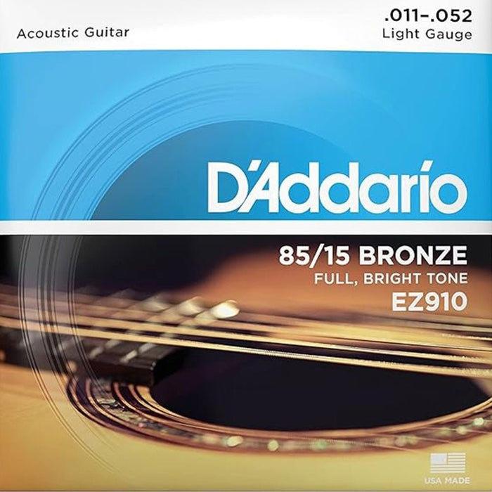 D'Addario EZ910 85/15 Bronze Acoustic Guitar Strings Light (11 - 52) (EZ910) - Gsus4