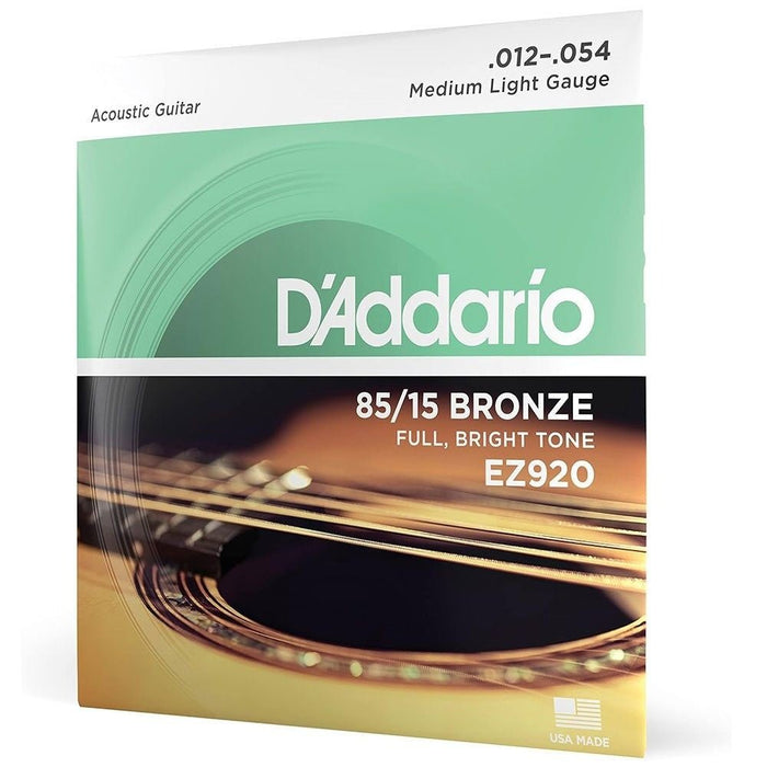 D'Addario EZ920 85/15 Bronze Acoustic Guitar Strings Medium Light (12 - 54) (EZ920) - Gsus4