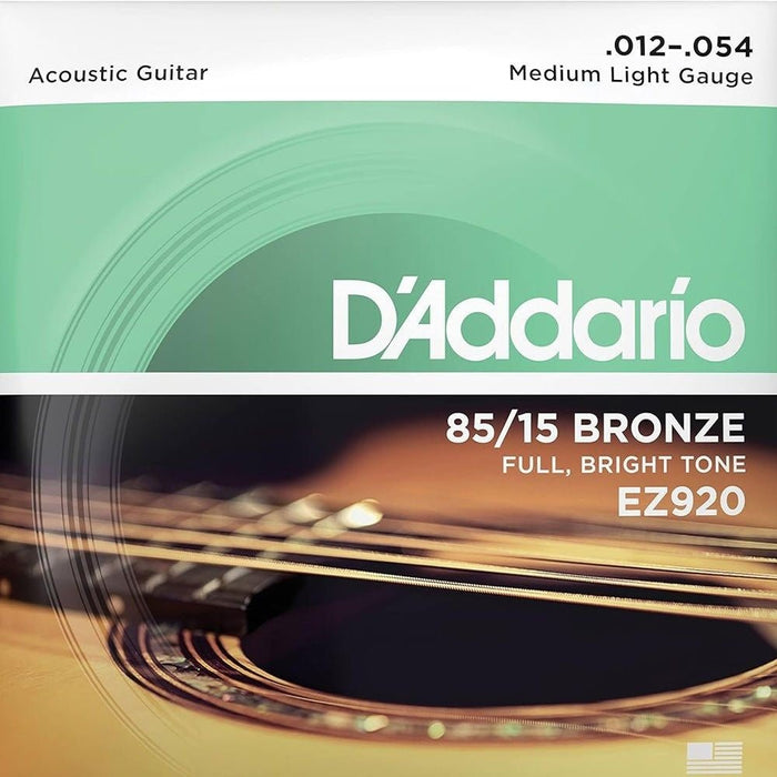D'Addario EZ920 85/15 Bronze Acoustic Guitar Strings Medium Light (12 - 54) (EZ920) - Gsus4