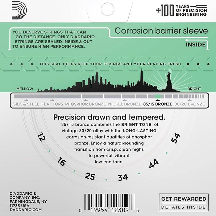 D'Addario EZ920 85/15 Bronze Acoustic Guitar Strings Medium Light (12 - 54) (EZ920) - Gsus4