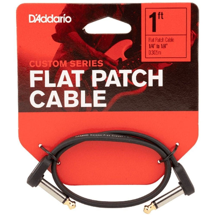 D'Addario Flat Patch Cable - Matching Right - Angle (1ft) (PW-FPRR-01) - Gsus4