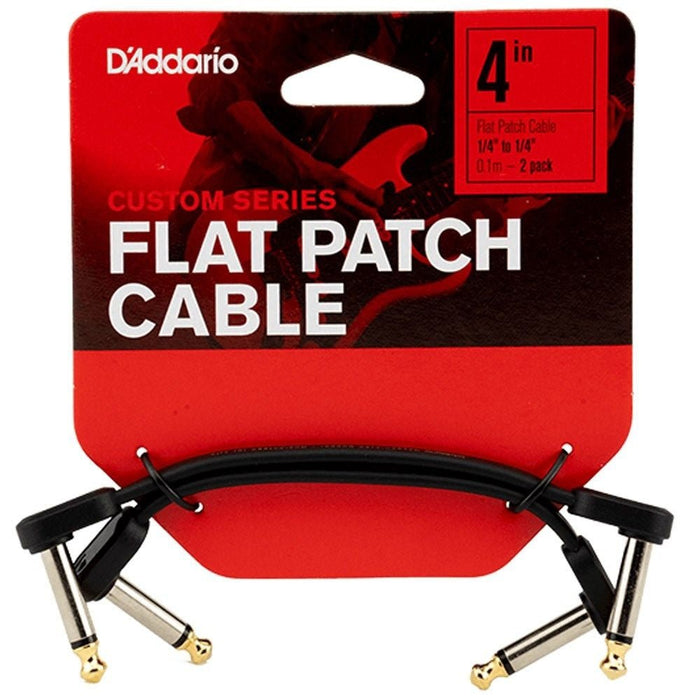 D'Addario Flat Patch Cable - Matching Right - Angle 2 - Pack (4 inches) (PW-FPRR-204) - Gsus4