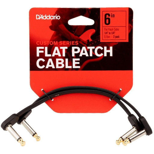 D'Addario Flat Patch Cable - Matching Right - Angle 2 - Pack (6 inches) (PW-FPRR-206) - Gsus4