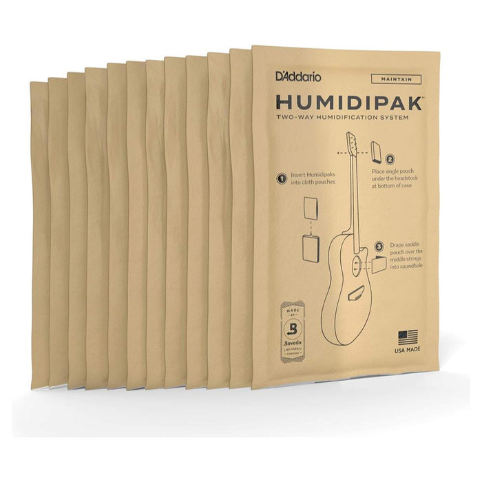 D'Addario | Humidipak MAINTAIN Packets | 12 Pack Replacement | Two - Way Humidification System for Acoustic Instruments (PW - HPRP - 12) - Gsus4