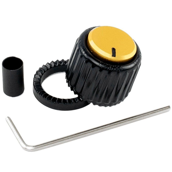 D'Addario LOKNOB (Large Black & Gold Plastic Knob) (PW-LNL-01BG) - Gsus4