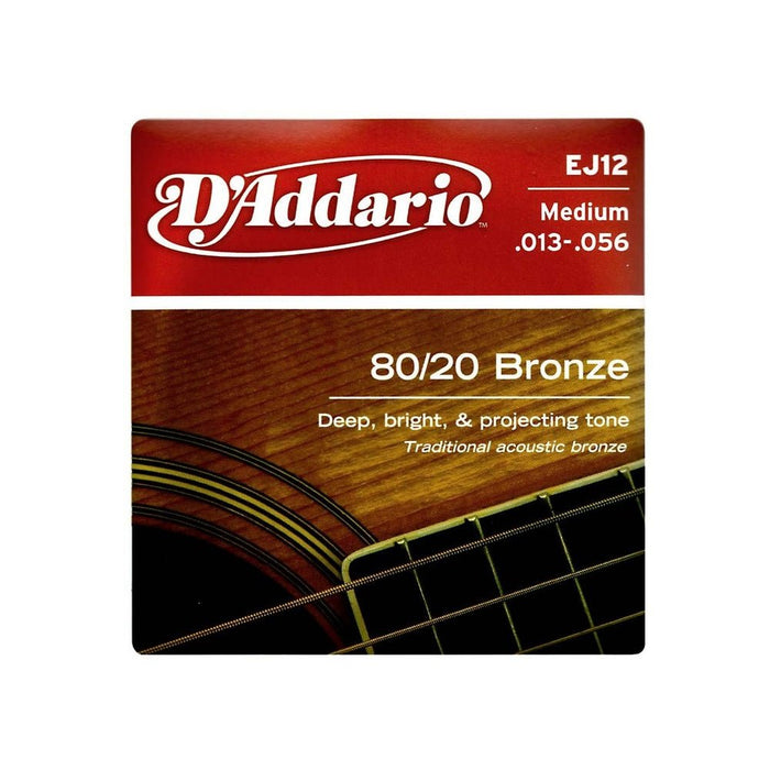 D'Addario Medium Gauge EJ123D 8020 Bronze Acoustic Guitar Strings 3Pack (EJ12-3D) - Gsus4