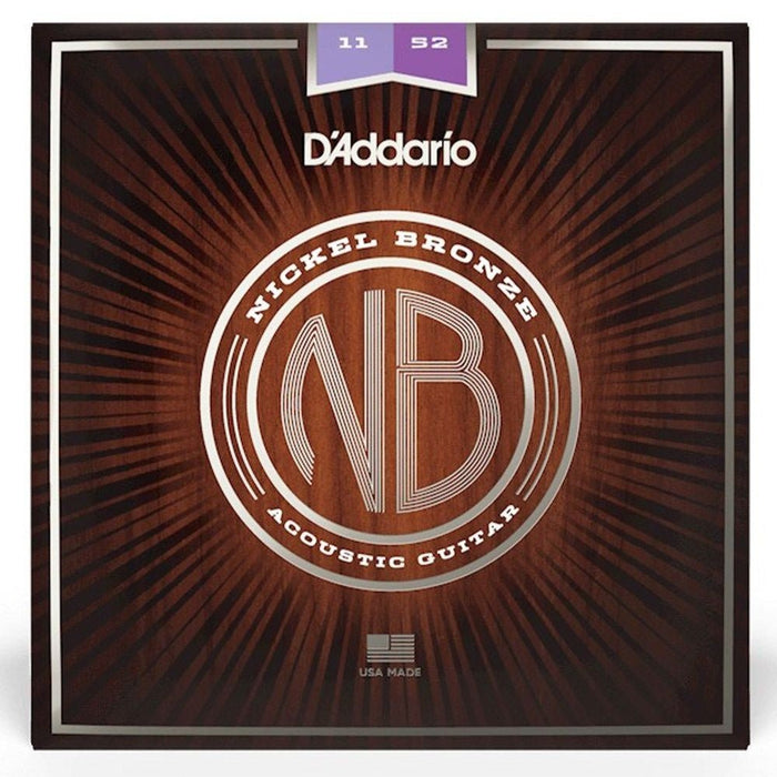 D'Addario NB1152 Nickel Bronze Acoustic Guitar Strings, Custom Light, 11 - 52 (NB1152) - Gsus4