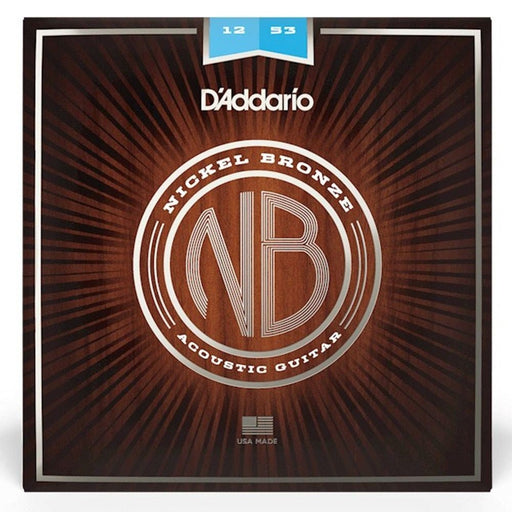 D'Addario NB1253 Nickel Bronze Acoustic Guitar Strings, Light, 12 - 53 (NB1253) - Gsus4