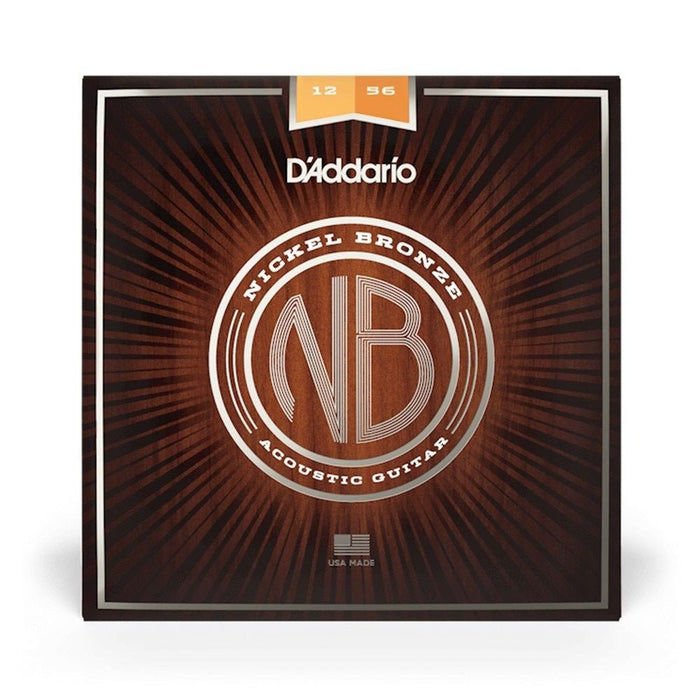 D'Addario NB1256 Nickel Bronze Acoustic Guitar Strings Light Top, Medium Bottom 12 - 56 (NB1256) - Gsus4