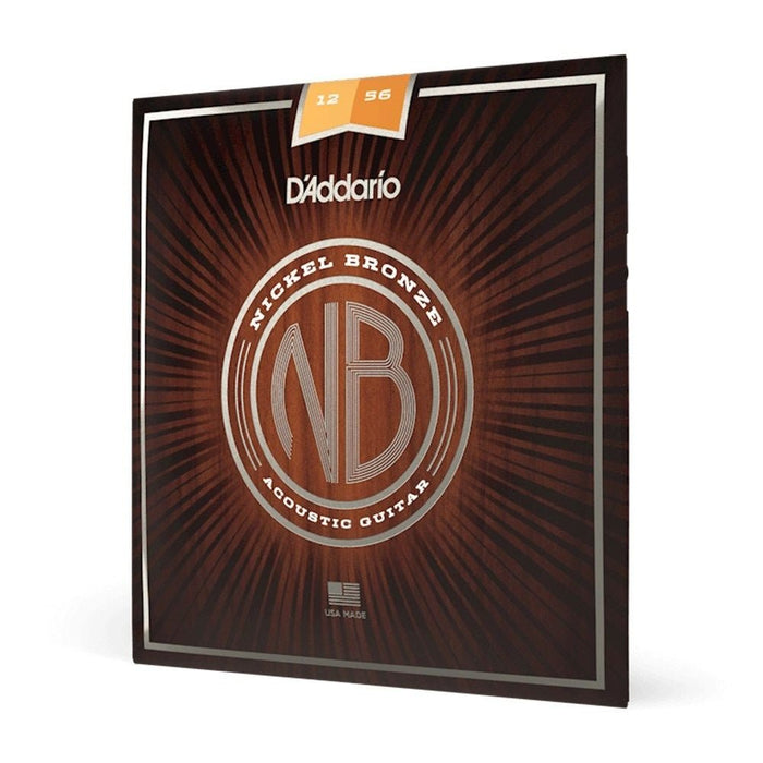 D'Addario NB1256 Nickel Bronze Acoustic Guitar Strings Light Top, Medium Bottom 12 - 56 (NB1256) - Gsus4