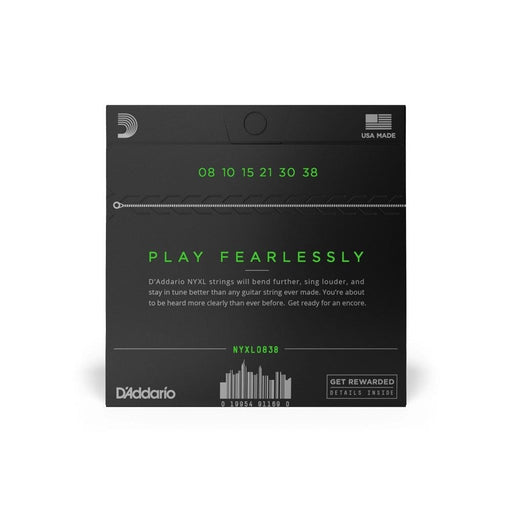 D'Addario NYXL0838 Nickel Wound Electric Guitar Strings - Extra Super Light (8 - 38) (NYXL0838) - Gsus4