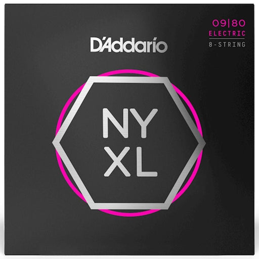 D'Addario NYXL0980 Nickel Wound 8 - String Electric Guitar Strings - Super Light (09 - 80) (NYXL0980) - Gsus4