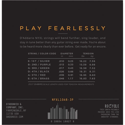 D'Addario NYXL1046 Nickel Wound Electric Guitar Strings - Regular Light (10 - 46) (NYXL1046) - Gsus4
