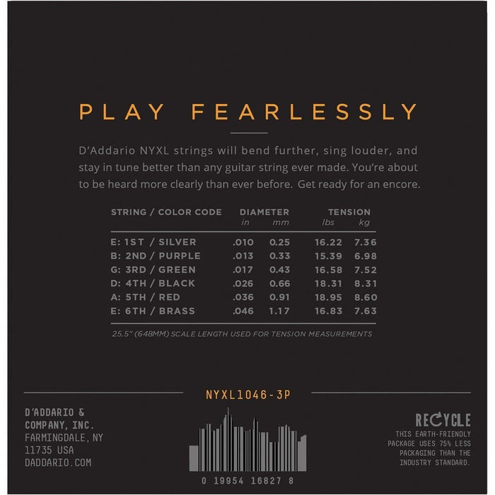 D'Addario NYXL1046 Nickel Wound Electric Guitar Strings - Regular Light (10 - 46) (NYXL1046) - Gsus4