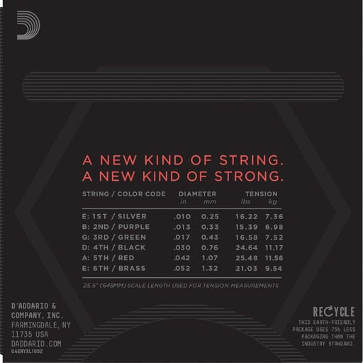 D'Addario NYXL1052 Nickel Wound Electric Strings - Light Top / Heavy Bottom (10 - 52) (NYXL1052) - Gsus4