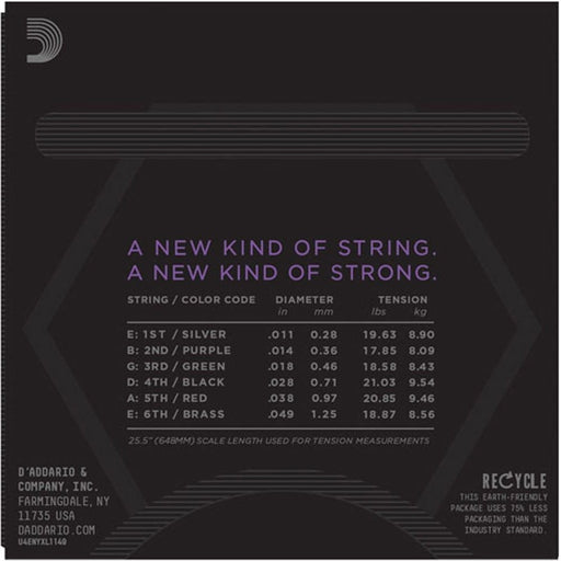 D'Addario NYXL1149 - 3P Nickel Wound Electric Guitar Strings 3 - PACK - Medium (11 - 49) (NYXL1149-3P) - Gsus4