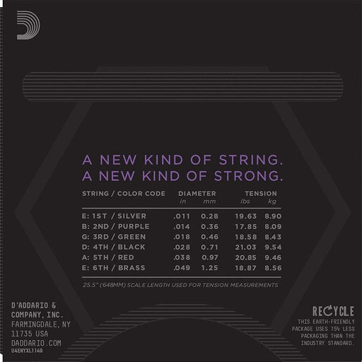 D'Addario NYXL1149 Nickel Wound Electric Guitar Strings - Medium (11 - 49) (NYXL1149) - Gsus4