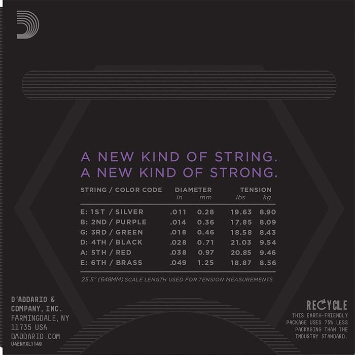 D'Addario NYXL1149 Nickel Wound Electric Guitar Strings - Medium (11 - 49) (NYXL1149) - Gsus4