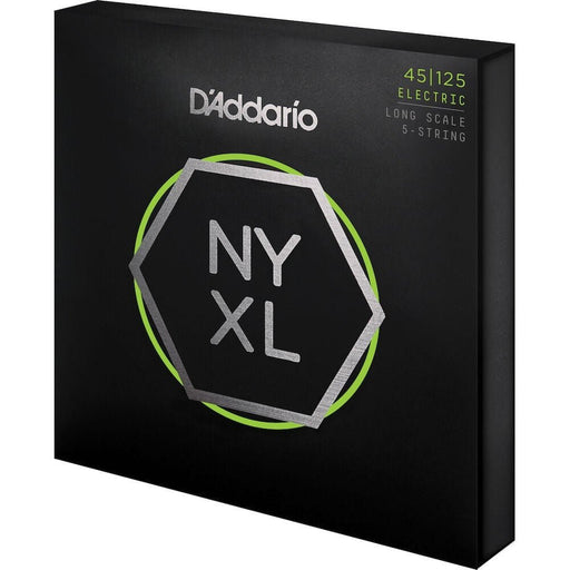 D'Addario NYXL45125 Nickel Wound Bass Guitar Strings 5String Lt Top Med Btm 45 (NYXL45125) - Gsus4