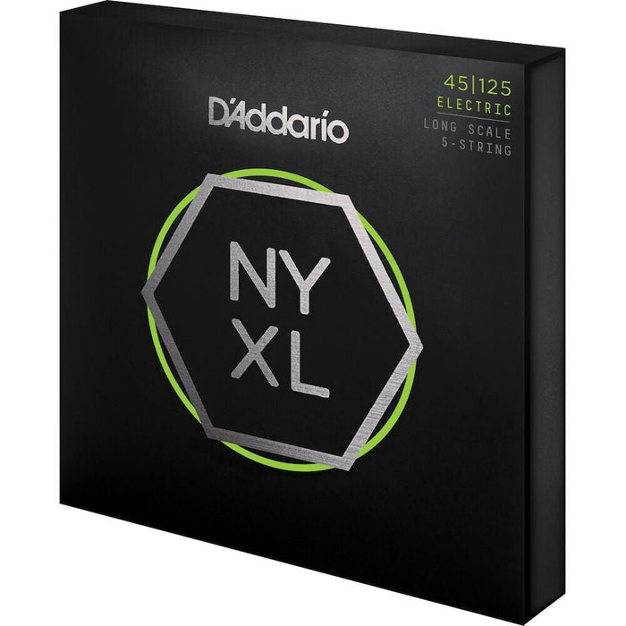 D'Addario NYXL45125 Nickel Wound Bass Guitar Strings 5String Lt Top Med Btm 45 (NYXL45125) - Gsus4