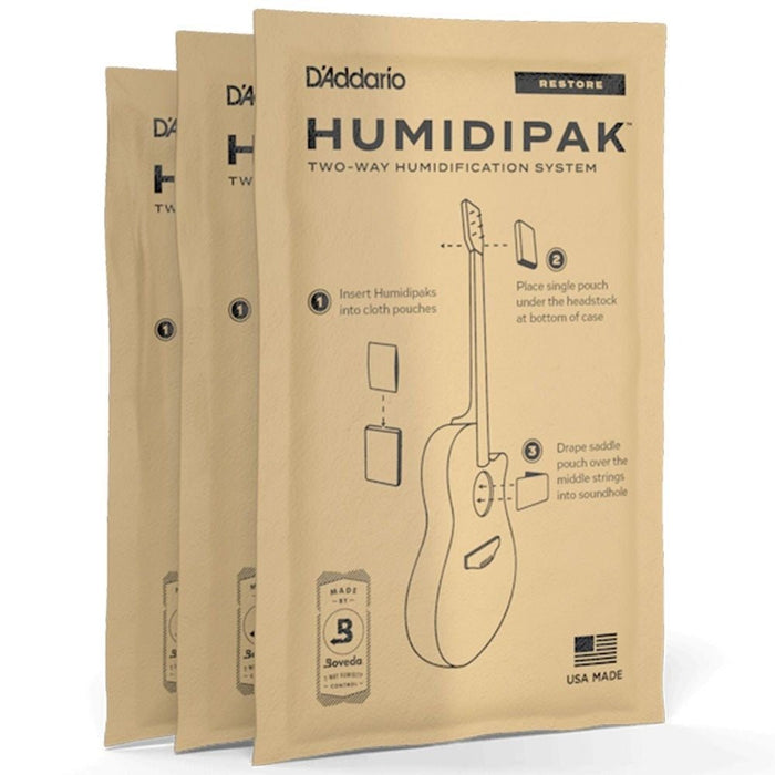 D'Addario Two - Way Humidification System Packets - RESTORE - 3 Pack (PW-HPCP-03) - Gsus4