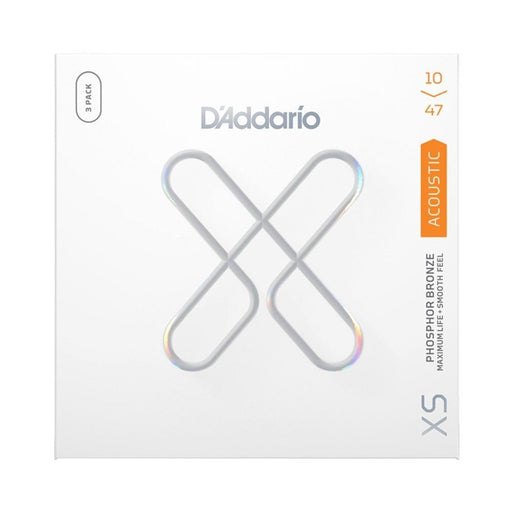 D'Addario XS Coated Acoustic Phosphor Bronze Strings - Extra Light 3 - Pack (10 - 47) (XSAPB1047-3P) - Gsus4