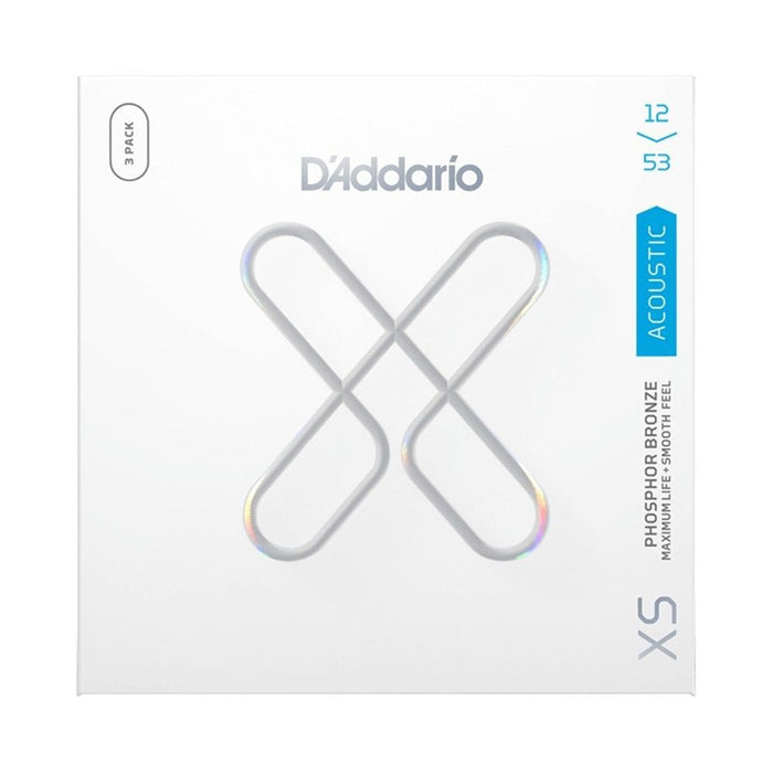 D'Addario XS Coated Acoustic Phosphor Bronze Strings - Light 3 - Pack (12 - 53) (XSAPB1253-3P) - Gsus4