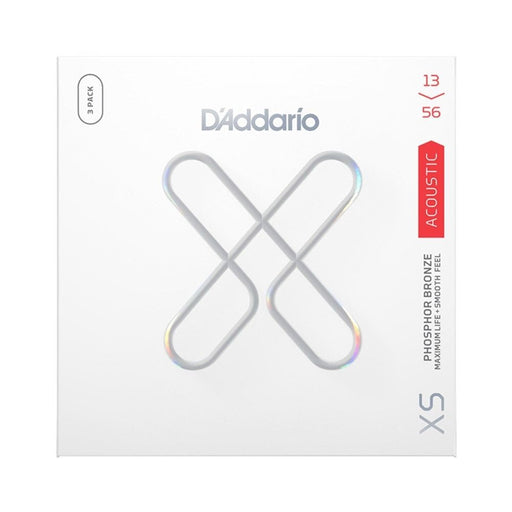 D'Addario XS Coated Acoustic Phosphor Bronze Strings - Medium 3 - Pack (13 - 56) (XSAPB1356-3P) - Gsus4