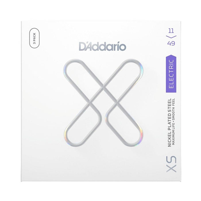 D'Addario XS Coated Nickel Plated Steel Electric 3 - Pack - Medium (11 - 49) (XSE1149-3P) - Gsus4