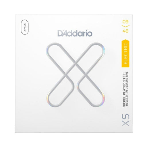 D'Addario XS Coated Nickel Plated Steel Electric 3 - Pack - Sup Lt/Reg (9 - 46) (XSE0946-3P) - Gsus4