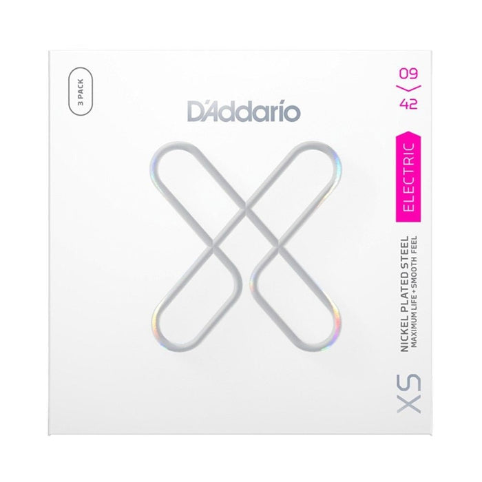 D'Addario XS Coated Nickel Plated Steel Electric 3 - Pack - Super Light (9 - 42) (XSE0942-3P) - Gsus4